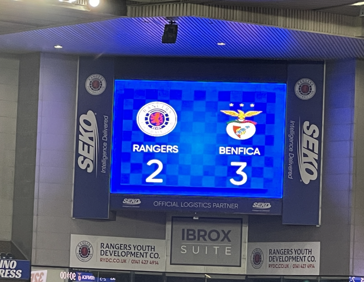 Rangers 2-3 Benfica – All to play for in Portugal